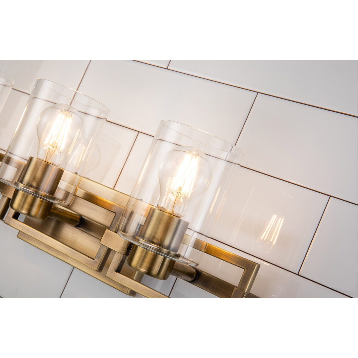 Estes 3 Light 23 inch ATB Bath Light Wall Light in Antique Brass